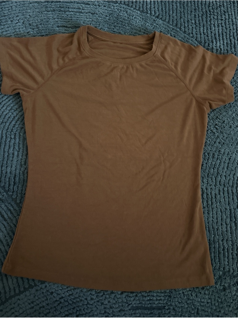 Women’s Brown Crew Neck Short Sleeve Top